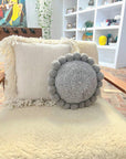 ROUND WITH POM POMS - MEDIUM