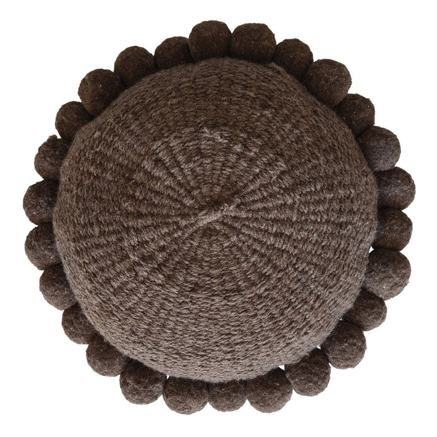 ROUND WITH POM POMS - MEDIUM | COFFEE-The Andes Project