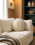 ROUND WITH POM POMS - MEDIUM