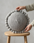 ROUND WITH POM POMS - MEDIUM