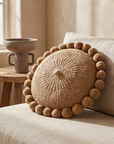 ROUND WITH POM POMS - MEDIUM