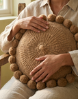 ROUND WITH POM POMS - MEDIUM