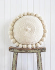 ROUND WITH POM POMS - LARGE | NATURAL-The Andes Project