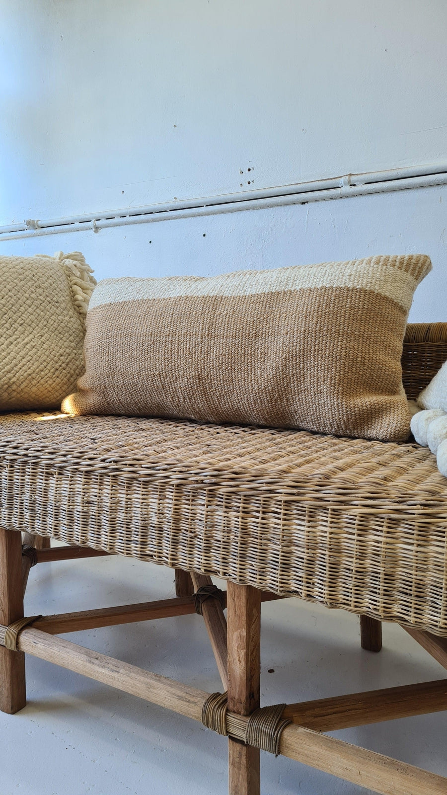 VALLE CUSHION - STYLE 2 - XL LUMBAR | SAND AND NATURAL-The Andes Project