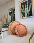 ROUND WITH POM POMS - MEDIUM | DUSTY PINK-The Andes Project