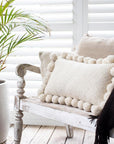 LUMBAR WITH POM POMS - NATURAL-The Andes Project