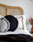 ROUND WITH POM POMS - MEDIUM | BLACK-The Andes Project