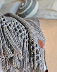 PUNA LLAMA THROW - SMALL | GREY COLOUR-The Andes Project
