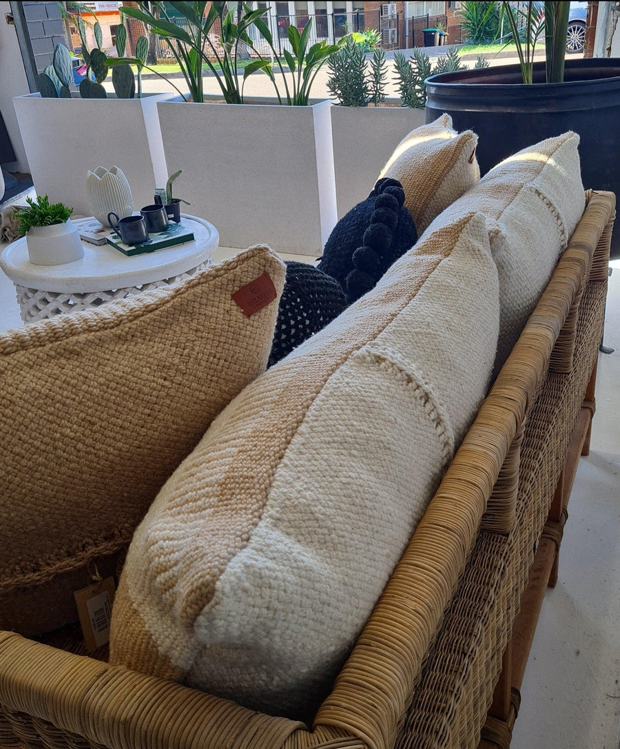 VALLE CUSHION - STYLE 2 - XL LUMBAR | SAND AND NATURAL-The Andes Project