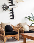 ROUND WITH POM POMS - LARGE | NATURAL-The Andes Project