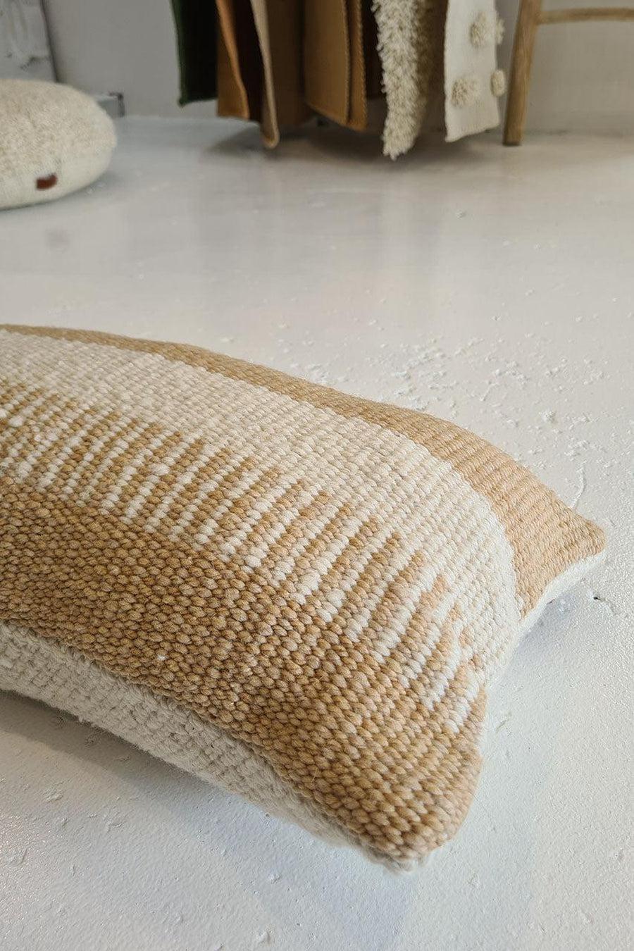 VALLE CUSHION - STYLE 2 - XL LUMBAR | SAND AND NATURAL-The Andes Project