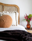 SQUARE WITH POM POMS - LARGE | NATURAL-The Andes Project