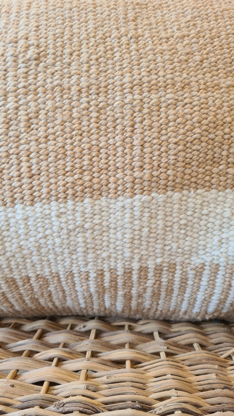 VALLE CUSHION - STYLE 2 - XL LUMBAR | SAND AND NATURAL-The Andes Project