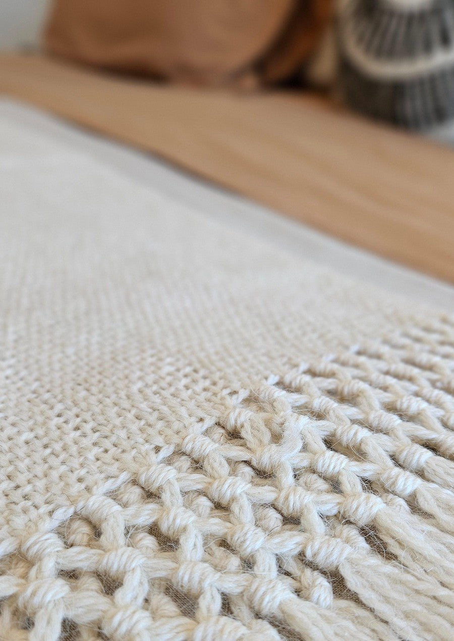 PUNA LLAMA THROW - SMALL | NATURAL COLOUR-The Andes Project