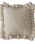 SQUARE WITH POM POMS - LARGE | NATURAL-The Andes Project