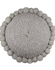 ROUND WITH POM POMS - MEDIUM | GREY COLOUR-The Andes Project