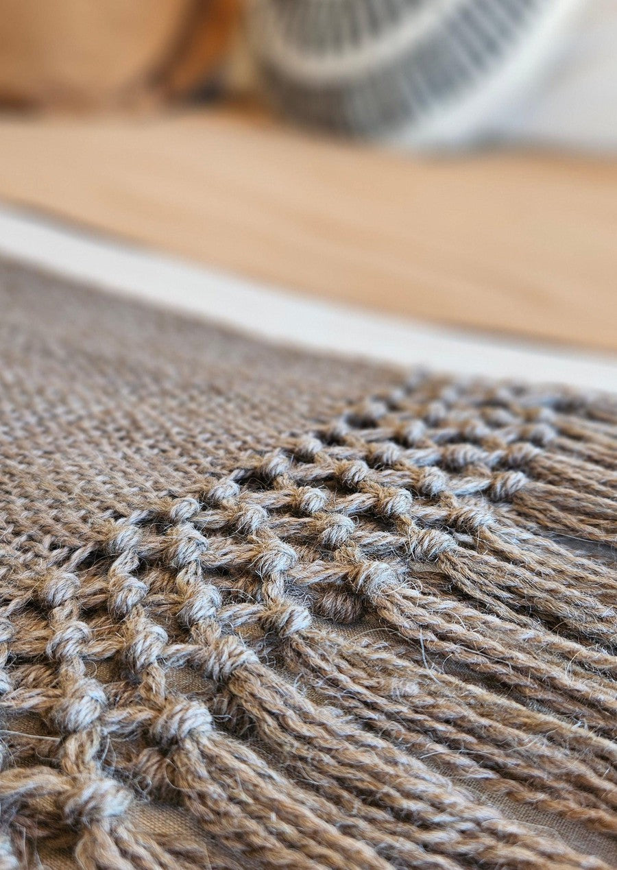 PUNA LLAMA THROW - SMALL | GREY COLOUR-The Andes Project