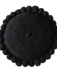 ROUND WITH POM POMS - MEDIUM | BLACK-The Andes Project