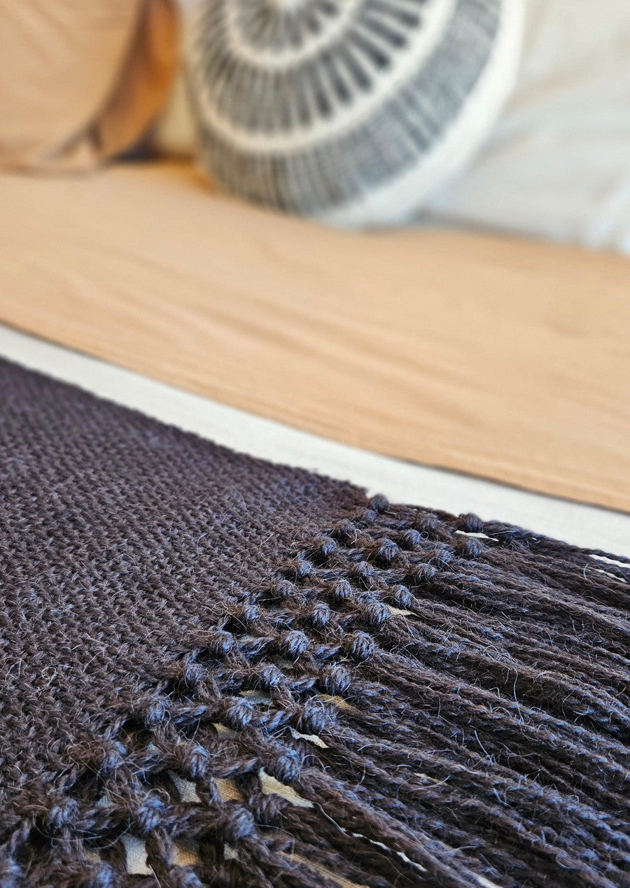 PUNA LLAMA THROW - SMALL | BLACK COLOUR-The Andes Project