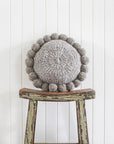 ROUND WITH POM POMS - MEDIUM