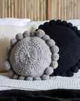 ROUND WITH POM POMS - MEDIUM