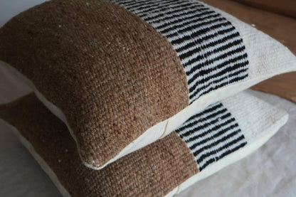 VALLE CUSHIONS - STYLE 3 - LARGE | NATURAL, BLACK AND TOSTADO-The Andes Project
