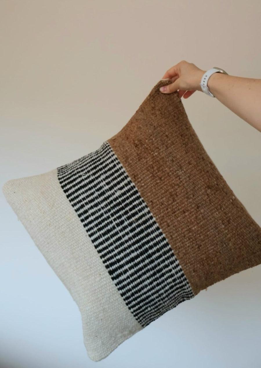 VALLE CUSHIONS - STYLE 3 - LARGE | NATURAL, BLACK AND TOSTADO-The Andes Project