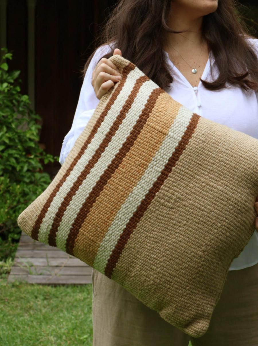 SENDEROS #2 SQUARE - LARGE | SAND, CAMEL, NATURAL AND CHOCOLATE-The Andes Project