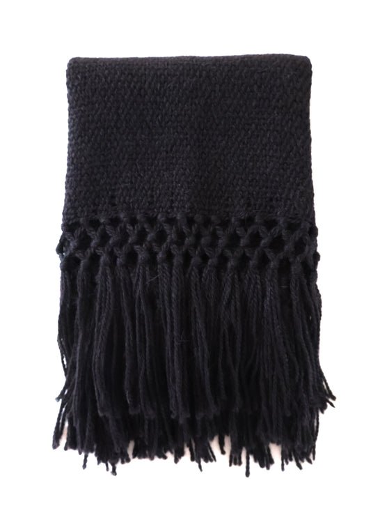 PUNA LLAMA THROW - SMALL | BLACK COLOUR