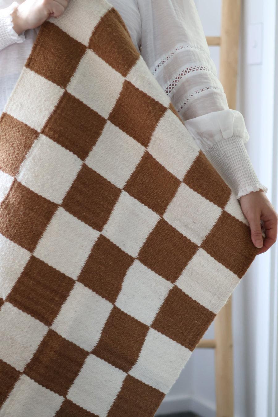 ALTIPLANO - Damero - Small #5- Handmade Sustainable 100% Sheep Wool - The Andes Project