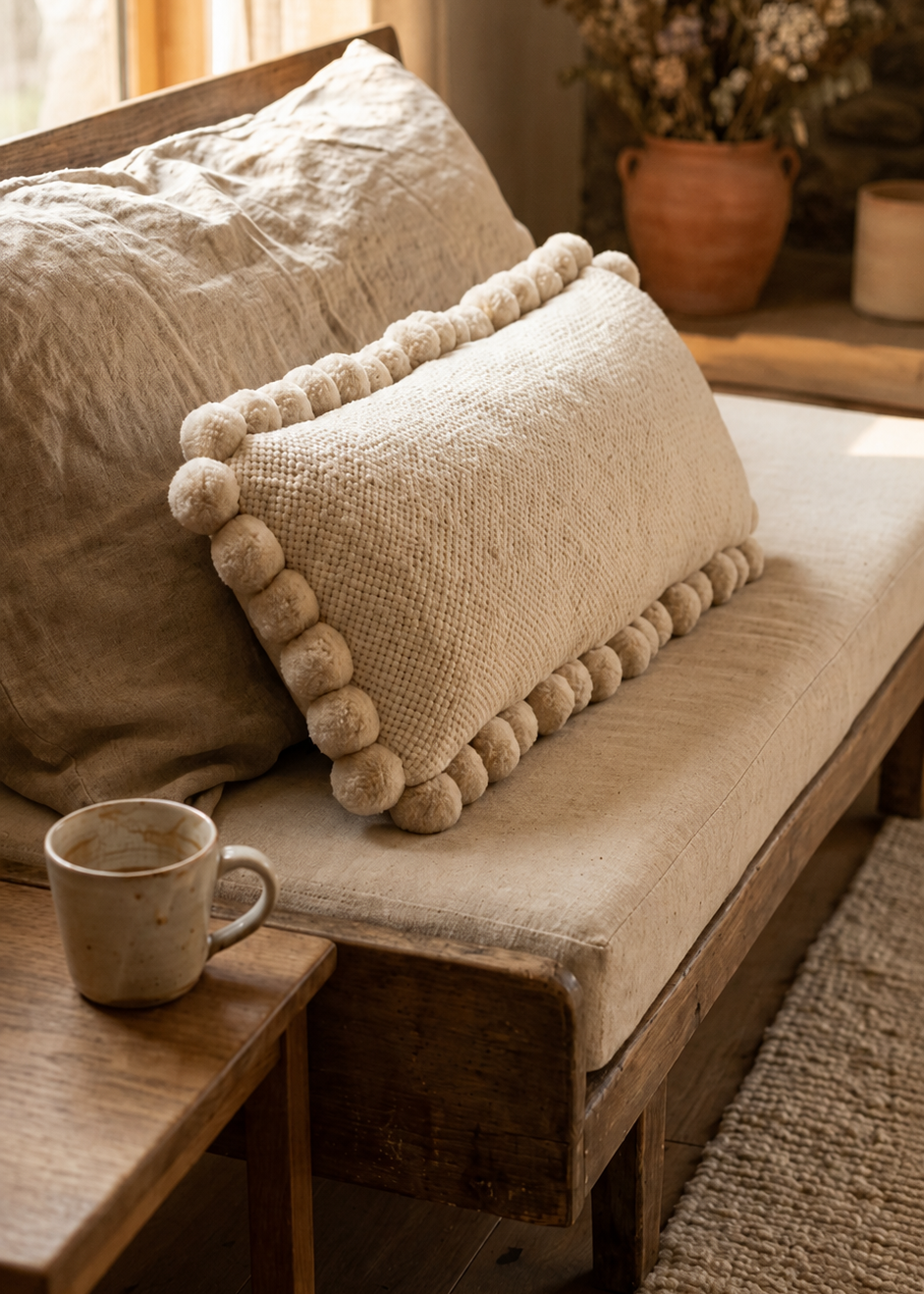 XL LUMBAR WITH POM POMS