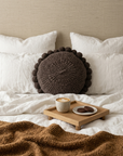 ROUND WITH POM POMS - MEDIUM