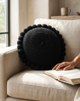 ROUND WITH POM POMS - MEDIUM