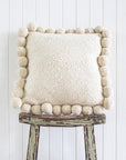 SQUARE WITH POM POMS - MEDIUM | NATURAL-The Andes Project