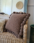 SQUARE WITH POM POMS - LARGE | COFFEE-The Andes Project