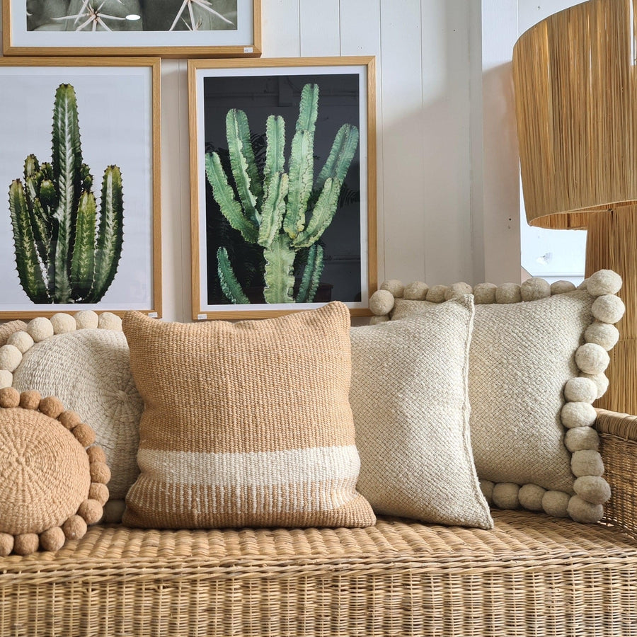 VALLE CUSHIONS - STYLE 2 - LARGE | SAND AND NATURAL-The Andes Project