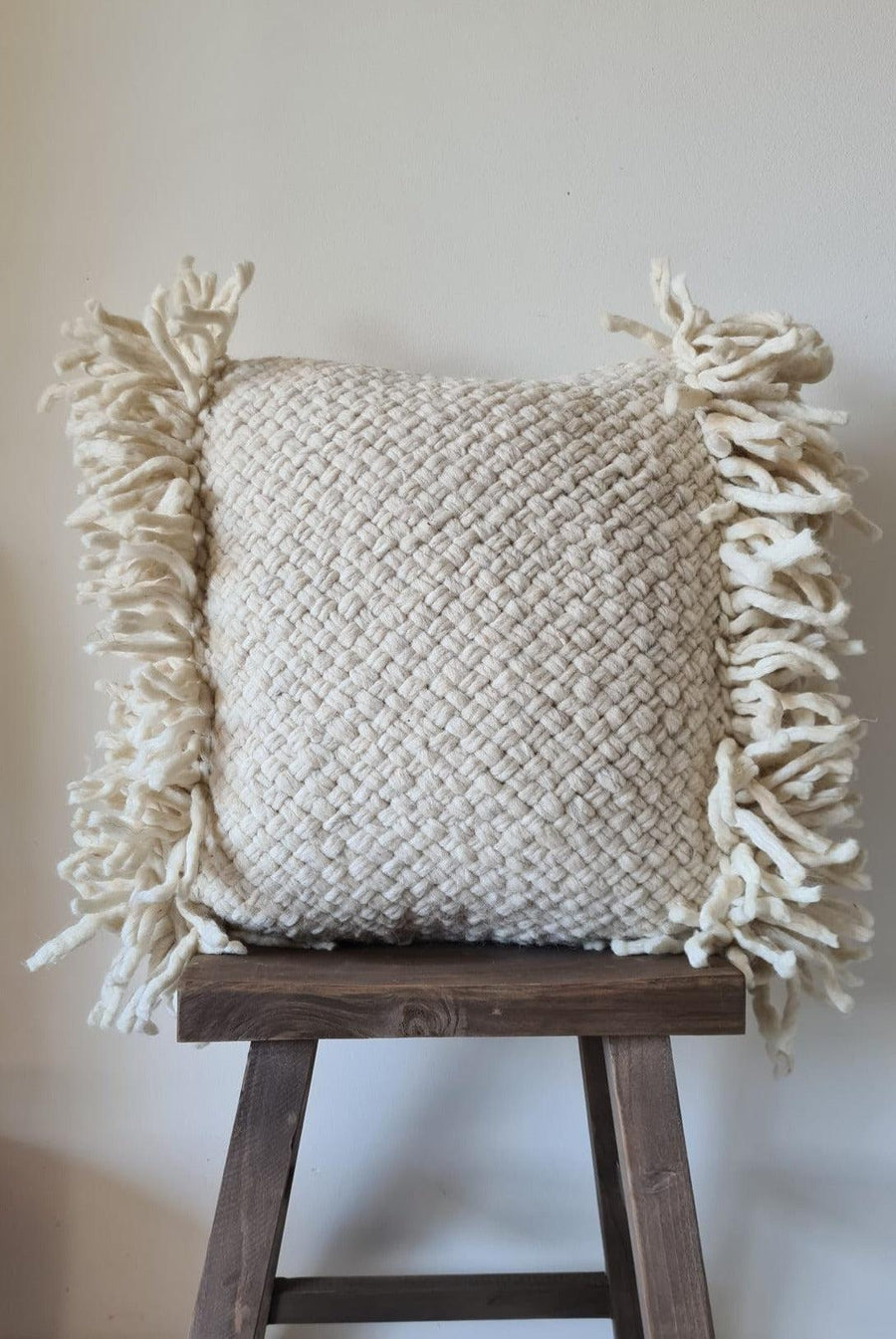 ORIGINAL SQUARE THICK THREAD WITH FRINGES - LARGE | NATURAL-The Andes Project