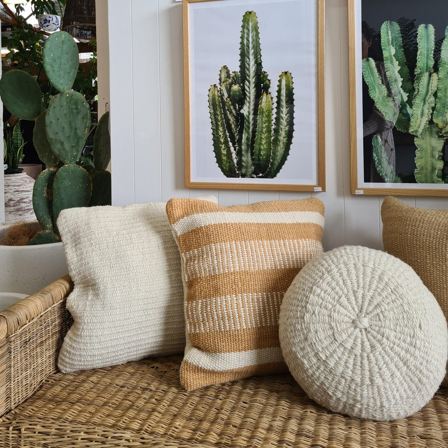 VALLE CUSHIONS - STYLE 1 - LARGE | CAMEL AND NATURAL-The Andes Project