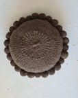 ROUND WITH POM POMS - LARGE | COFFEE-The Andes Project