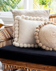 SQUARE WITH POM POMS - MEDIUM | NATURAL-The Andes Project