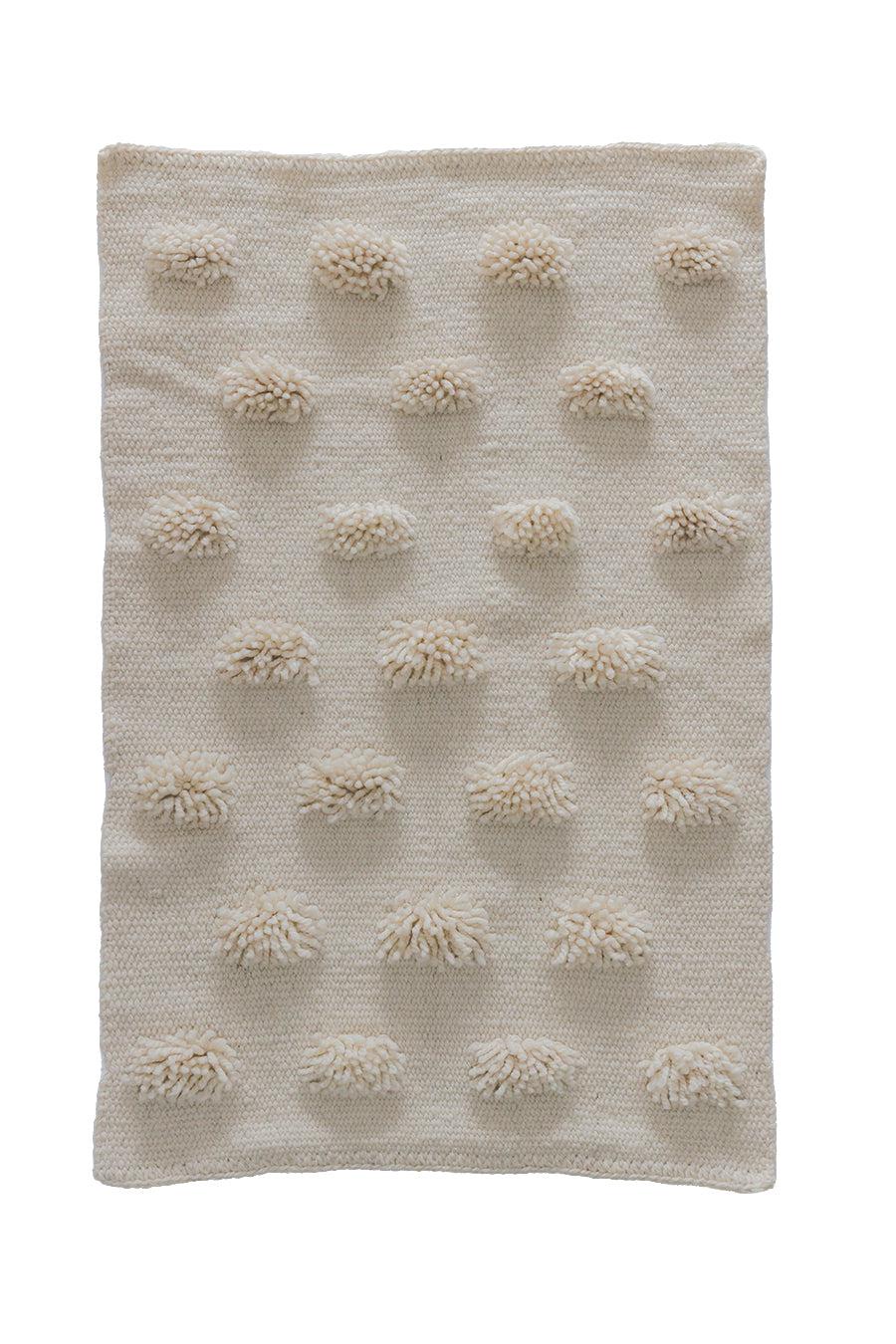 PLENA RUG | MINI #4 NATURAL POMPOM-The Andes Project