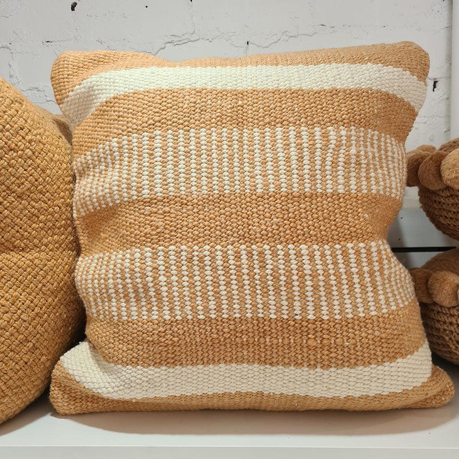 VALLE CUSHIONS - STYLE 1 - LARGE | CAMEL AND NATURAL-The Andes Project