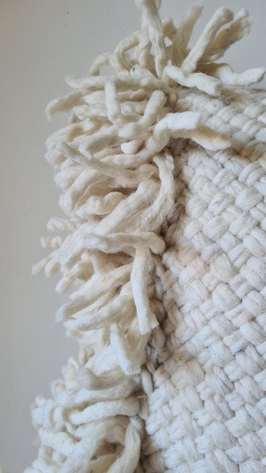 ORIGINAL SQUARE THICK THREAD WITH FRINGES - LARGE | NATURAL-The Andes Project