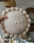 ROUND WITH POM POMS - SMALL | NATURAL-The Andes Project