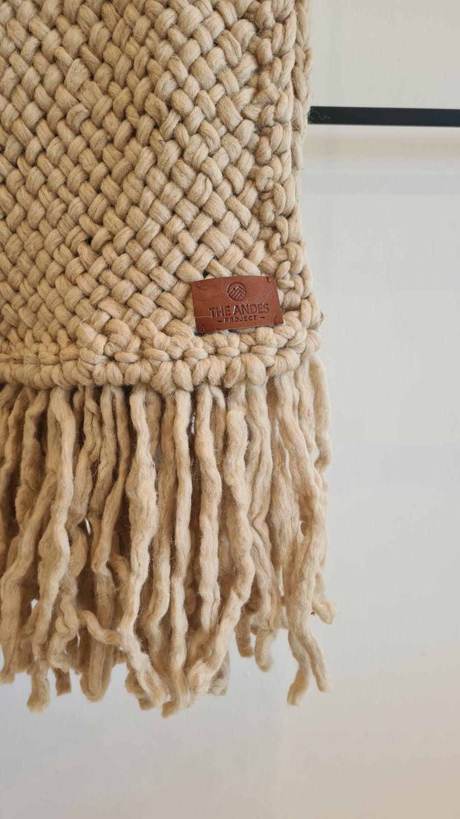 PACHA THROW - MEDIUM | SAND COLOUR-The Andes Project