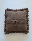 SQUARE WITH POM POMS - LARGE | COFFEE-The Andes Project