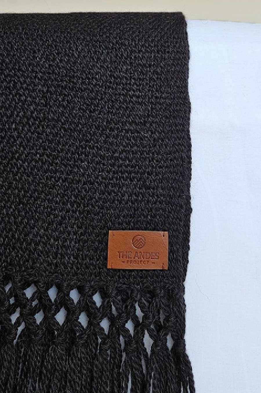 PUNA LLAMA THROW - SMALL | BLACK COLOUR-The Andes Project