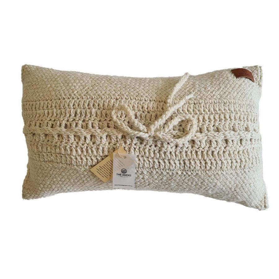 VALLE CUSHION - STYLE 2 - XL LUMBAR | SAND AND NATURAL-The Andes Project