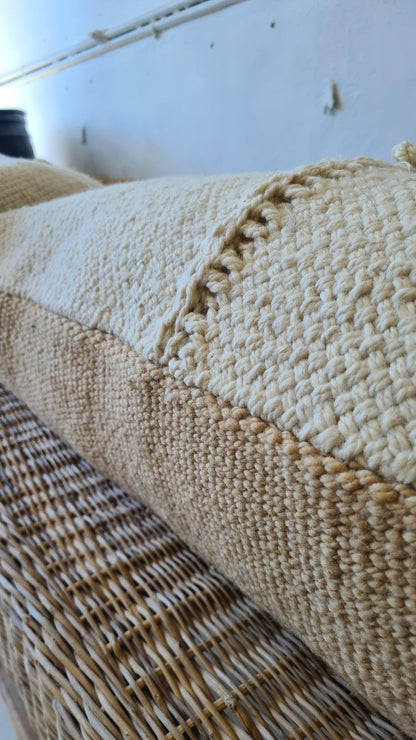 VALLE CUSHION - STYLE 2 - XL LUMBAR | SAND AND NATURAL-The Andes Project