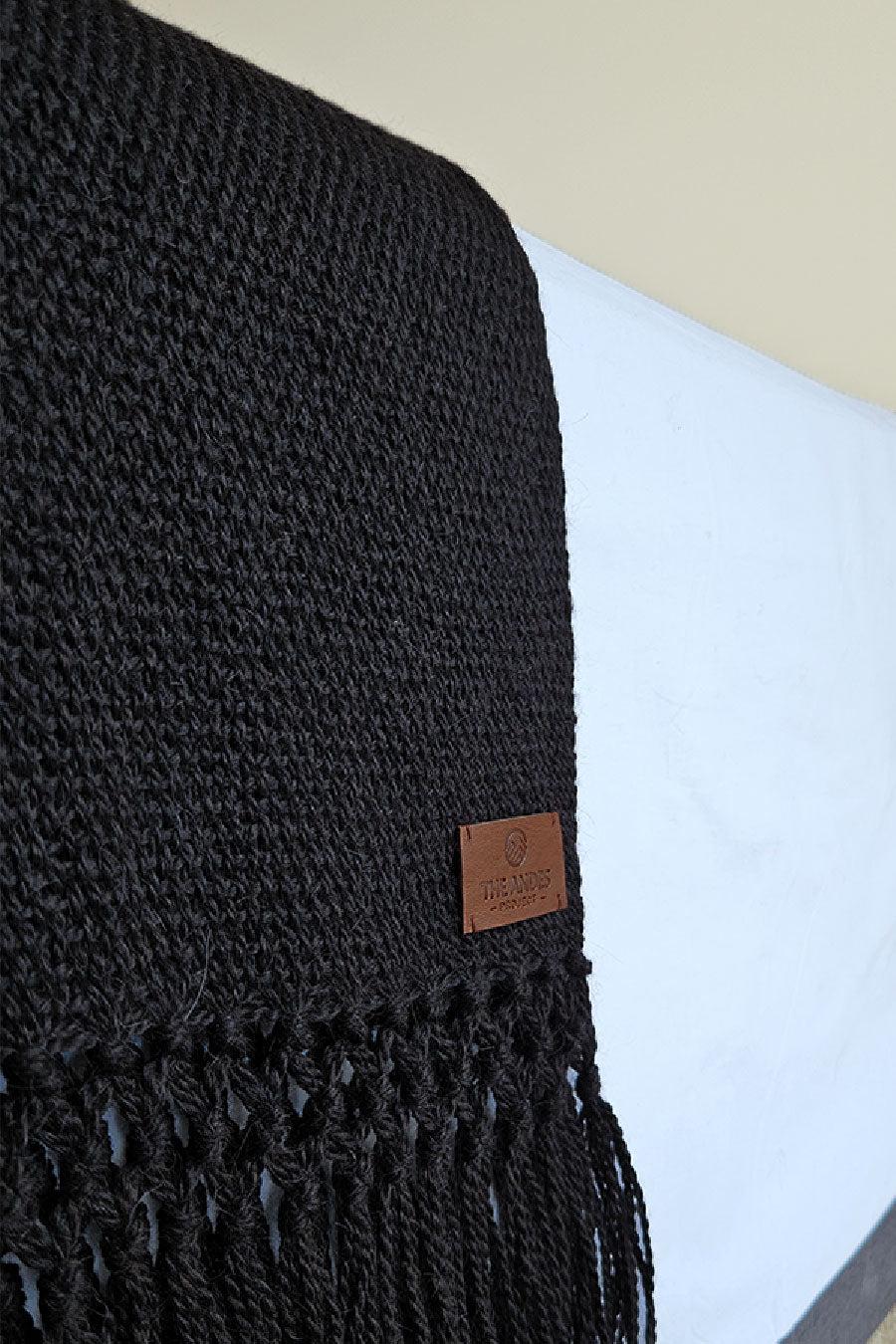 PUNA LLAMA THROW - SMALL | BLACK COLOUR-The Andes Project
